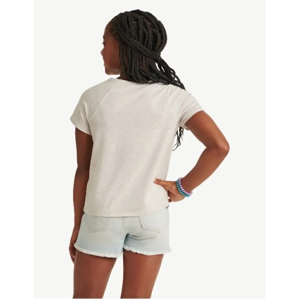 JUSTICE Girls Lightweight Knot Front Graphic T-Shirts 2-Pack Size XL Plus